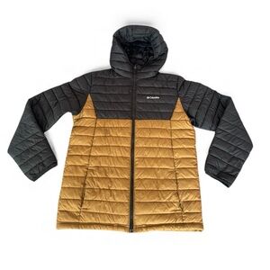 Boys Columbia Powder Lite II Hooded Jacket XL (18-20) Black/Brown